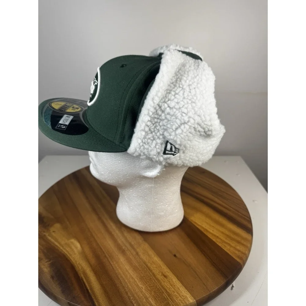 New Era‎ 59Fifty New York Jets Fitted Dog ear Hat Size 7 1/2 Black NFL AFC Cap